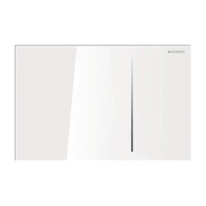 115.620.SI.1 Sigma 70 Geberit Dual Flush Plate for Concealed Cistern White Glass