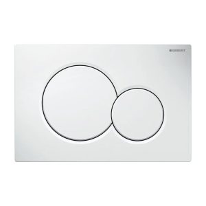 115.770.11.5 Sigma 01 Geberit White Dual Flush Plate for Concealed Cistern 2 Round Button