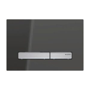 115.788.SD.2 Sigma 50 Geberit Dual Flush Plate for Concealed Cistern Smoked Glass