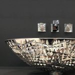 Μοντεροι ιταλικοι νιπτηρες απο κρυσταλλο οβαλ Ice Oval Lux Glass Design
