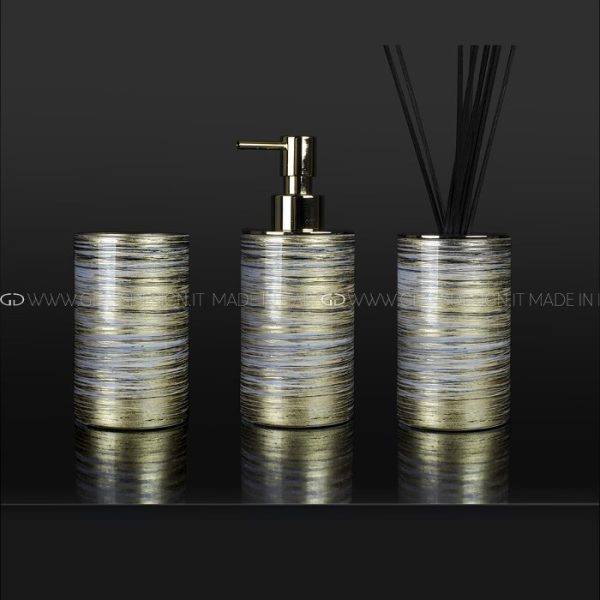 Luxury Crystal Black Gold Ivory Bathroom Accessories Set Glass Design GRAFFITI