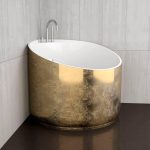 Italian luxury round free-standing bathtub Mini Gold Leaf