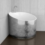 Italian luxury round free-standing bathtub Mini Silver Leaf