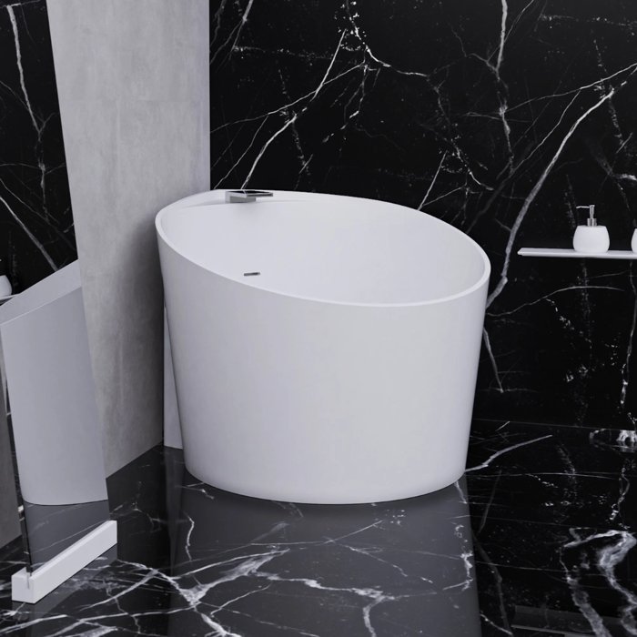 Italian white mat mini free-standing bath tub luxury round Mini Glass Design