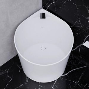 Italian white mat mini free-standing bath tub luxury round Mini Glass Design