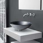 Luxury italian countertop wash basin silver Metropole Round