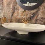 italian wash basin counter design white matt Ala Weiss Matt