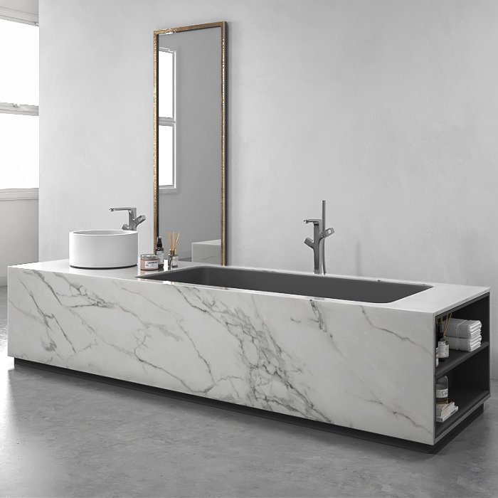 Acrilan Style Minimal Rectangular Bath Τub 170×80 cm