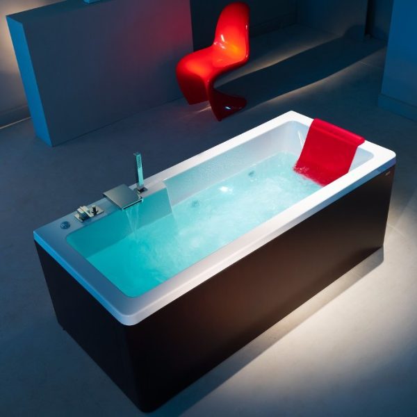 Modern Free-Standing Whirlpool Bath Τub 180x80 cm Acrilan ZETA