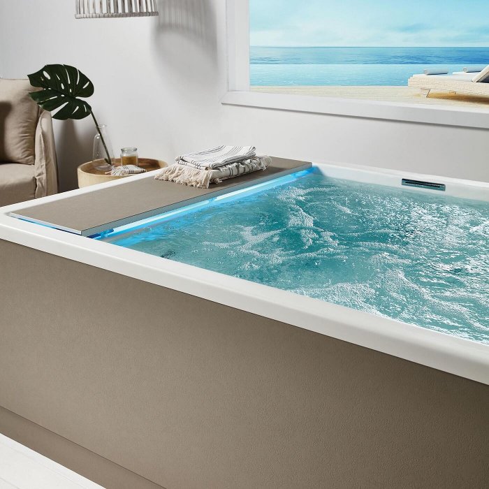 Modern Rectangular Whirlpool Two Person Bath Tub 200×140 Acrilan Olympia