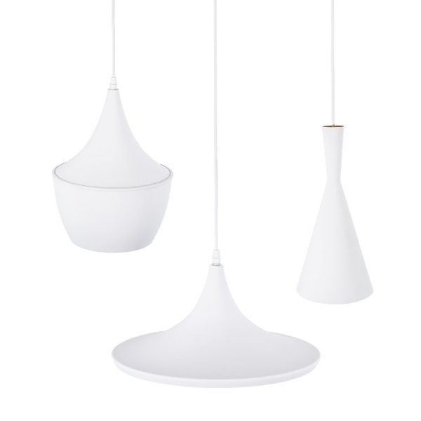 Modern Set of Three White Pendant Ceiling Lights SHANGHAI 01026