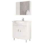 Drop Luna 80 White Floor Standing Bathroom Furniture with Washbasin Set 76x46