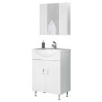 Drop Luna 65 White Floor Standing Bathroom Furniture with Washbasin Set 64χ46