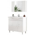 Drop Luna 100 White Floor Standing Bathroom Furniture with Washbasin Set 100x46