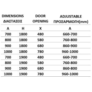 Modern Bi-Fold Shower Door 6mm Clear Safety Glass Nanoskin 180H & 190H Orabella Fusion