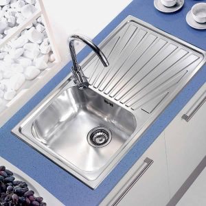 Sanitec Cometa Stainless Steel Kitchen Sink with Reversible Drainer +2 Finishes 86x50