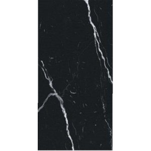 Black Glossy Marble Effect Wall & Floor Porcelain Tile 60x120 Marquina Nero Grande