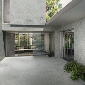 Grey Matt Terrazzo Effect Wall & Floor Rectified Porcelain Tile 60x120 Hannover Steel Baldocer