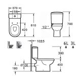 Λεκανη τουαλετας μπανιου τετραγωνη σετ Διαστασεις Karag Amfipolis TR 125