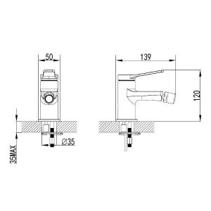 Diagram for Karag Andare WNW468073PA Modern Single Lever Bidet Mixer Tap Black