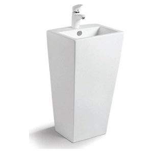 Modern Rectangular Porcelain Free Standing Wash Basin + 1 Tap Hole 44x38 Karag Marais G-303