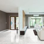 Modern White Matt Terrazzo Effect Floor Rectified Porcelain Tile 58×58 Tesla