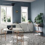 Blue Matt Resin Effect kitchen Tile Fondovalle Res Art Avio 60×120