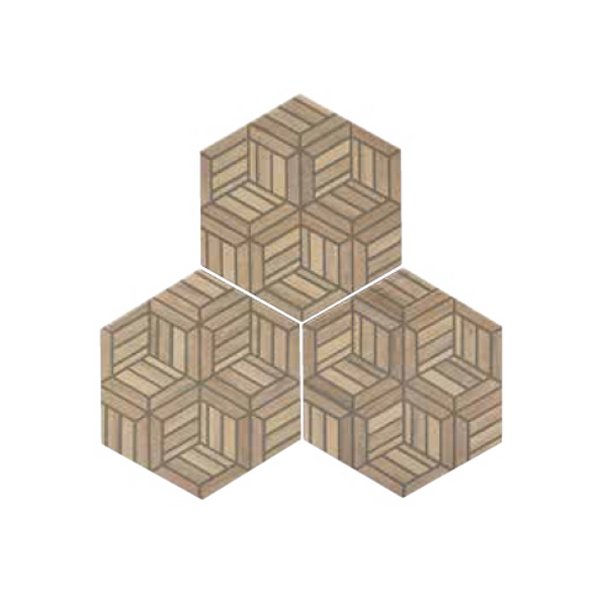 Timber Dec Acacio Patchwork Εξάγωνο Πλακάκι Στυλ Ξύλου Ματ 28,5χ32,5