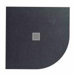 Ντουζιερες μπανιου γωνιακες ημικυκλικες μαυρες λεπτες Pietra 80χ80 90χ90