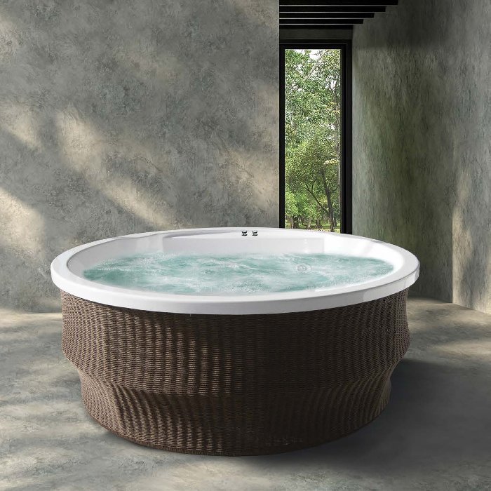 Luxury Round FreeStanding BathTub with Knitted Perimeter Giorgio Miskaki Panselinos