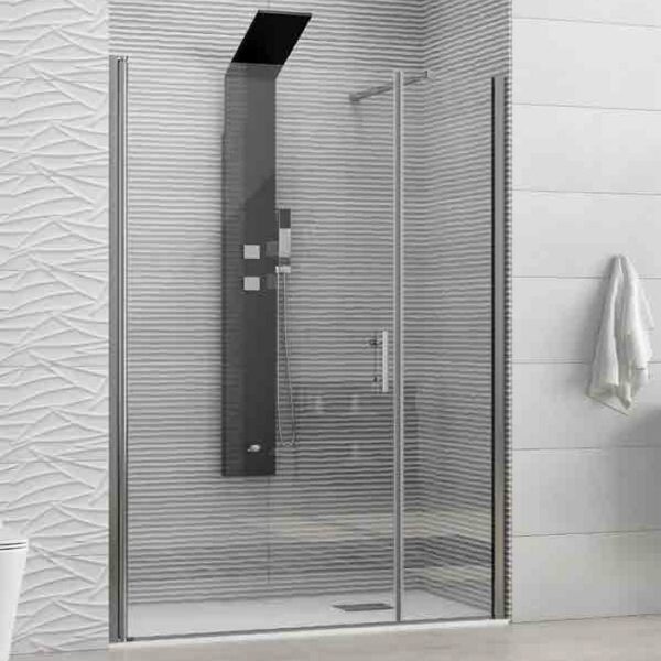 Karag S 5 Modern Pivot Shower Door with Inline Panel 6mm 190H