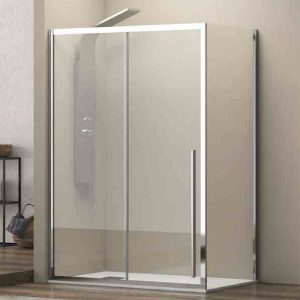 Rectangular Sliding Door Shower Enclosure 8mm Clear Safety Glass Nanoskin 200H Karag Elysium 400
