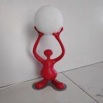 Μοντερνα επιτραπεζια παιδικα φωτιστικα πορτατιφ κοκκινα Ruggio Bibo