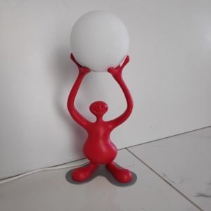 Ruggio Bibo Επιτραπέζιο Παιδικό Φωτιστικό Πορτατίφ Κόκκινο Ανθρωπάκι