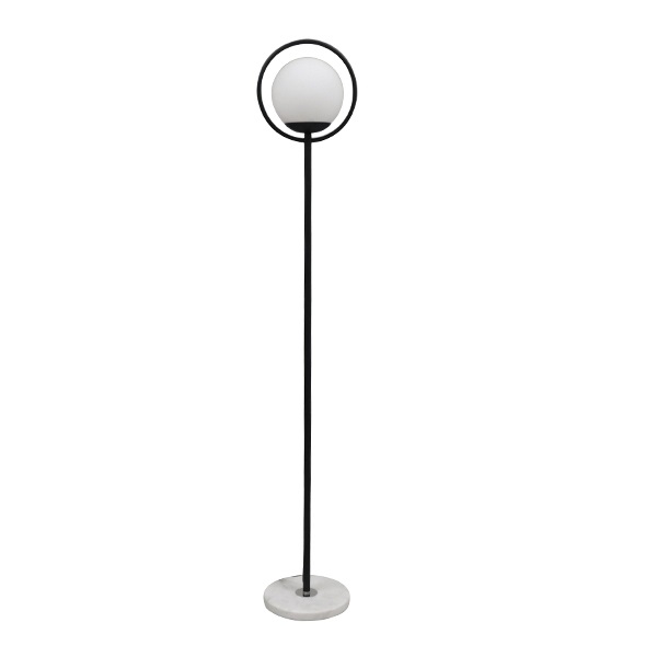 01540 White Globe Glass Shade Black, Roswell Stainless Steel Table Lamp