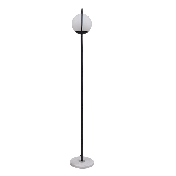 01540 White Globe Glass Shade Black, Roswell Stainless Steel Effect Table Lamp