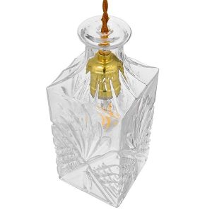 Φωτιστικο οροφης κρεμαστο με γυαλι διαφανο μπουκαλι vintage BRANDY 01516