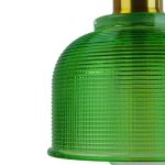 Κρεμαστο φωτιστικο πρασινο με αναγλυφο γυαλι καμπανα Ledking SEGRETO GREEN 01451