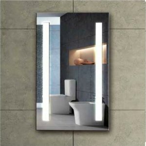 Karag PIC003 Παραλληλόγραμμος Μεταλλικός Καθρέπτης Μπάνιου με Φωτισμό LED 90χ50