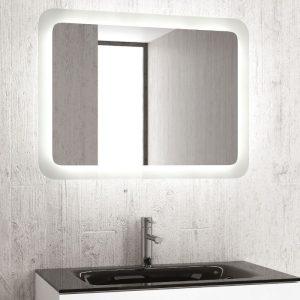 Karag Adel 100 80 Επιτοίχιος Παραλληλόγραμμος Καθρέπτης Μπάνιου με Φωτισμό LED