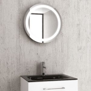 Karag PIC012 Στρογγυλός Μεταλλικός Καθρέπτης Μπάνιου Ντουλάπι με Φωτισμό LED Φ53