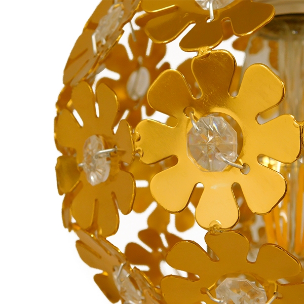 Μοντερνο φωτιστικο οροφης κρεμαστο με κρυσταλλα χρυσο στρογγυλο μαργαριτα MARGARO 01671