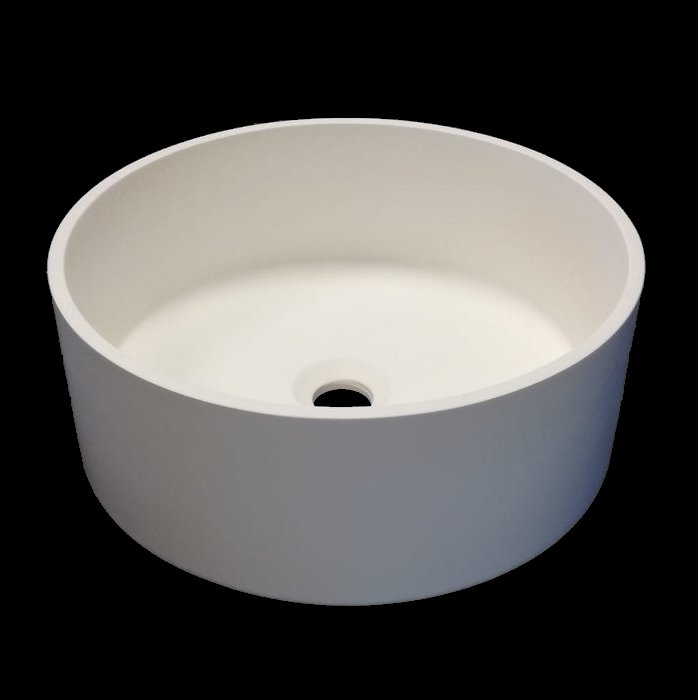 S19 Solid Surface Round White Mat Corian Undercounter Countertop Wash Basin Ø40 Flobali - Round Bathroom Basin Bunnings