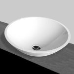 Επιτραπεζιοι νιπτηρες μπανιου corian στρογγυλοι ασπροι ματ 43 Solid Surface S9