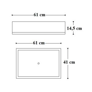 Ορθογωνιοι νιπτηρες μπανιου corian ασπροι ματ παραλληλόγραμμοι Solid Surface S17