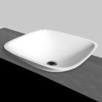Νιπτηρες μπανιου corian επιτραπεζιοι ασπροι ματ τετραγωνοι Solid Surface S8
