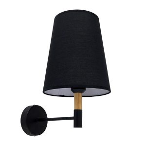 01432 LYDFORD Μοντέρνο Φωτιστικό Τοίχου Απλίκα με Μαύρο Καπέλο Ø20