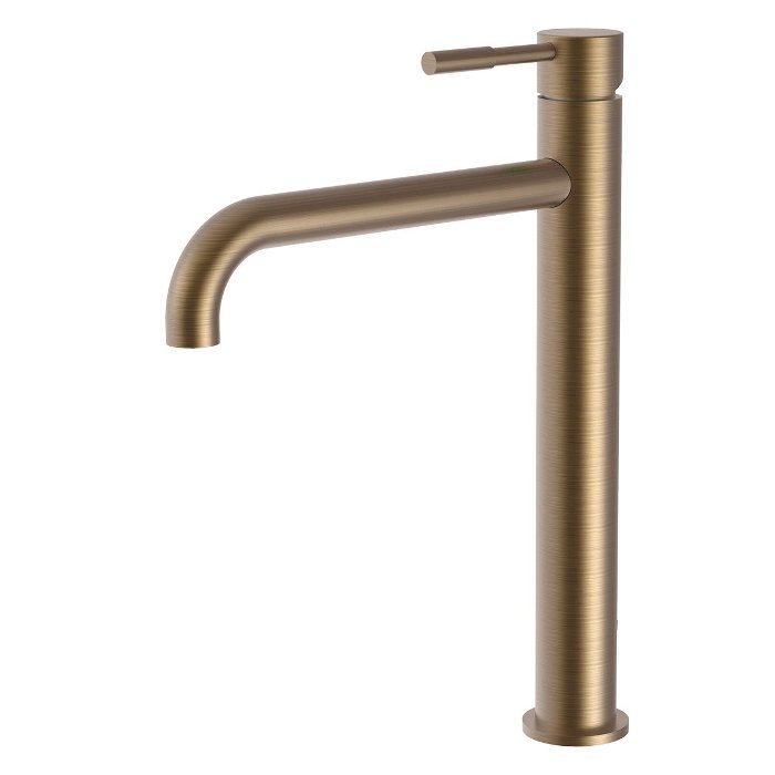 Brushed Bronze Retro Italian High Rise Basin Mixer Tap with Waste 12507-221 New Tech La Torre
