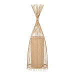 Rustic 1-Light Beige Wooden Bamboo Decorative Floor Lamp 01753 Azores