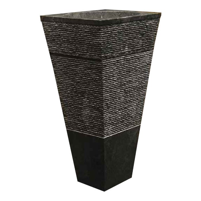 Retro Square Natural Stone Freestanding Wash Basin 45×45 Sangha Black